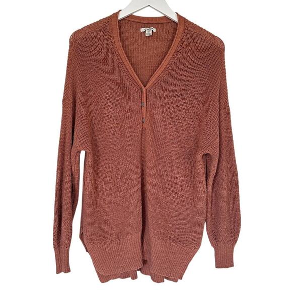 American Eagle Small Fall Brown Rust Oversized Boho Button Knit Cozy Cardigan - Picture 1 of 11